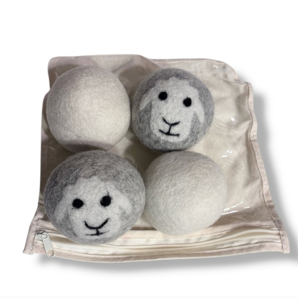 EVRIHOLDER Laundry Helpers Reusable Wool Dryer Balls Set of 4